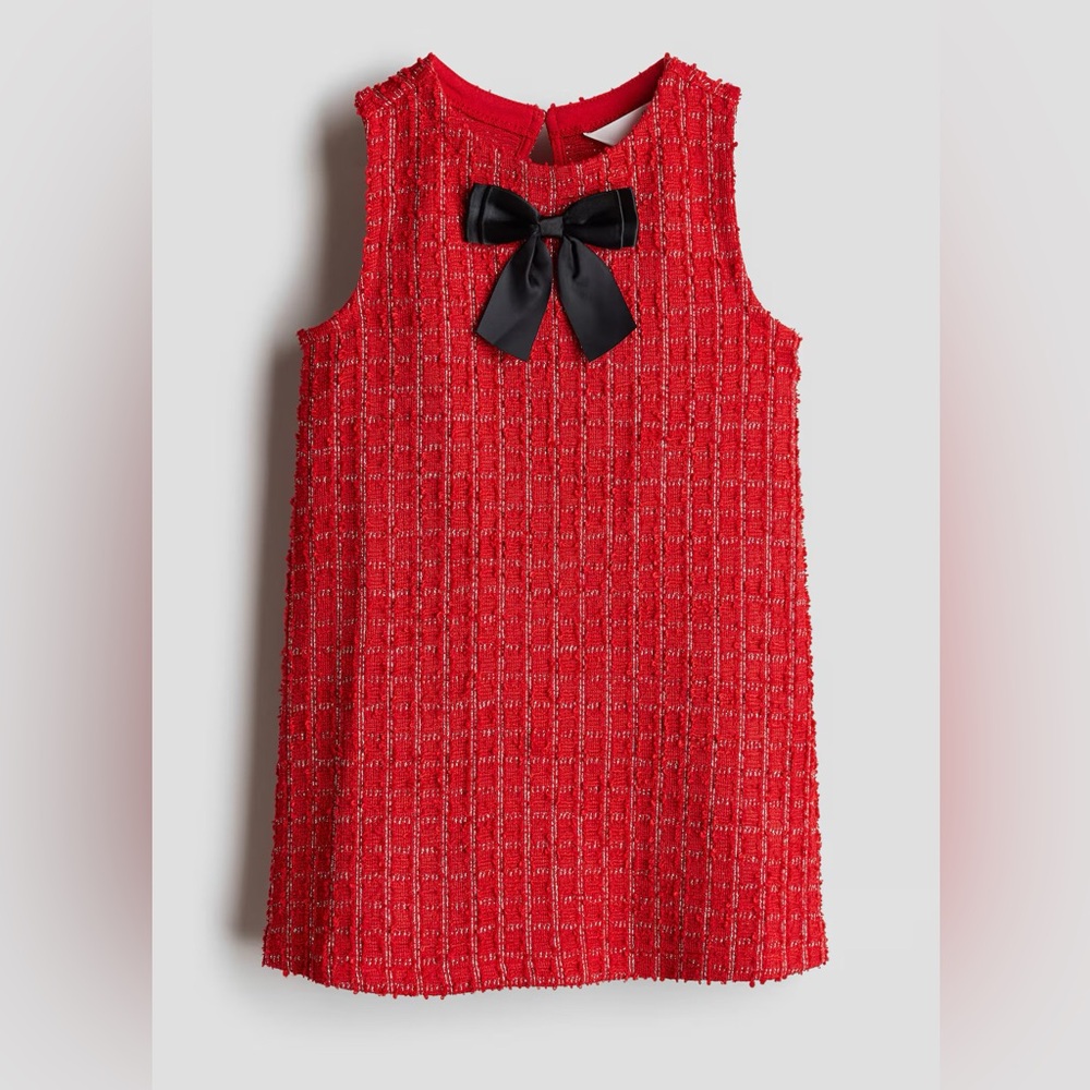 H&M Red Formal Kids Dress with Black Bow
